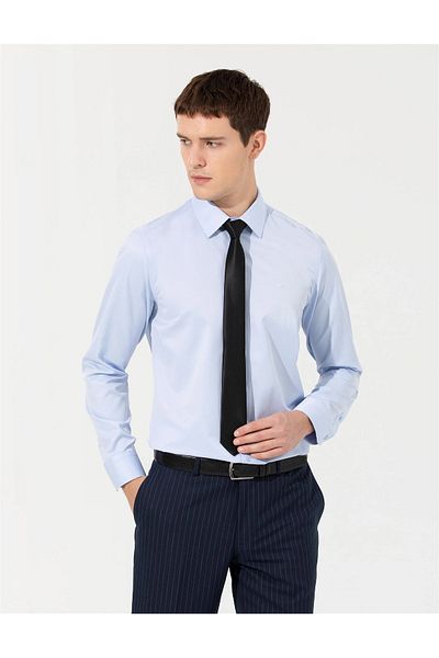 Pierre Cardin Cămașă clasică de bază MEDELLIN cu mânecă lungă, slim fit, fără buzunar