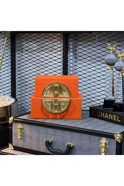Aksesuar 2-Piece leather box decorative
