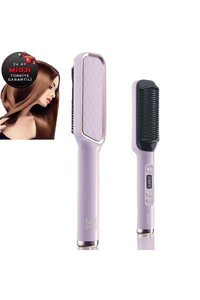 Mioji Mio B1 Led Indicator 230 ° C Ceramic Hair Straightener Comb-Purple