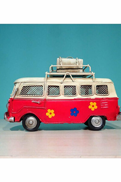 Mnk Nostaljik Metal Çiçekli Vosvos Fotoğraf Çerçevesi Kumbara Kırmızı 1210A-5589