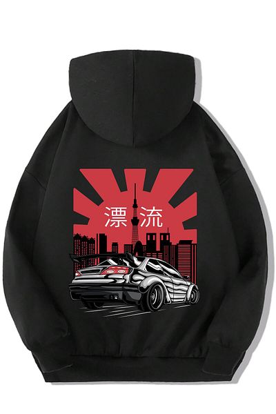 BRZ KIDS Унисекс детски японски градски спортен суичър с качулка