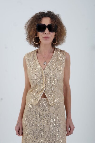 Zelish My Sister Gold Pul Payet Yelek