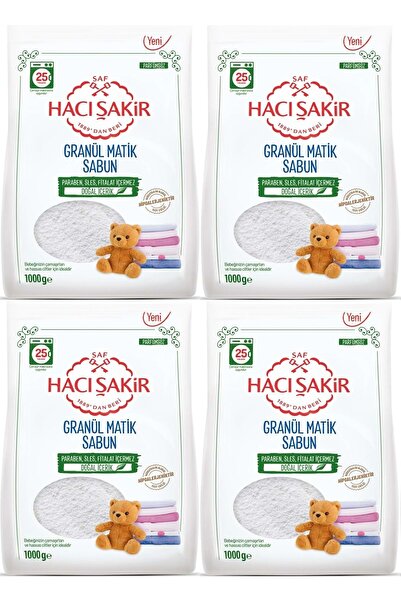 Hacı Şakir Sabun Tozu Granül Matik 4KG Parfümsüz (Bebekler/Hassas Ciltler İçi...