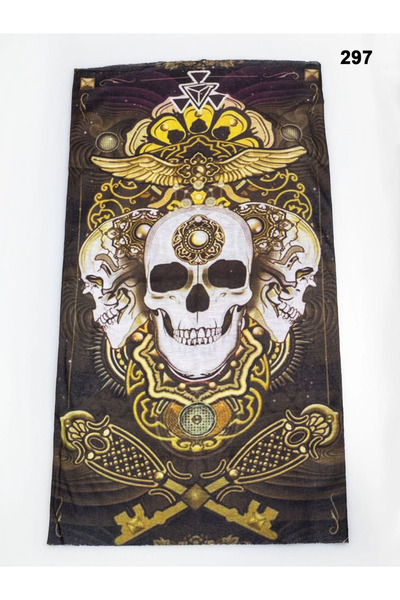 h2bdesign الجمجمة طوق الرقبة برتقالي