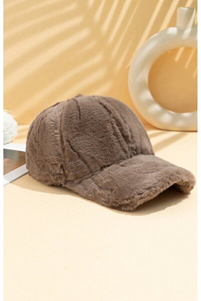GYES Тъмнокафява мека кожена дамска плюшена шапка за зимата