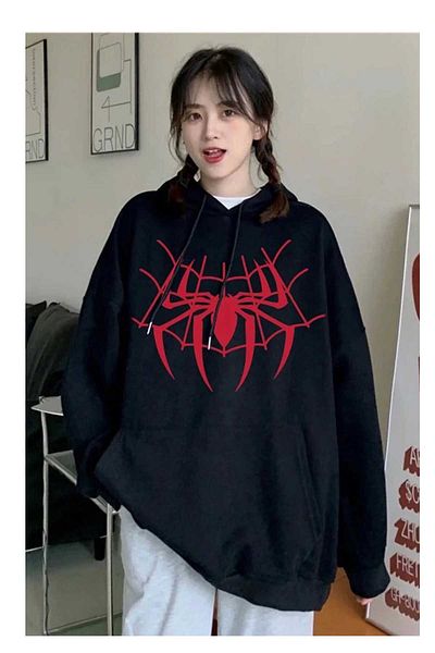 hoppala butik Hanorac negru cu glugă cu model Spiderman