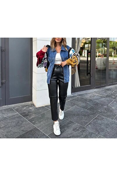 Lavanta Tekstil سترة الدنيم الزرقاء انغلق وشرابة مفصلة