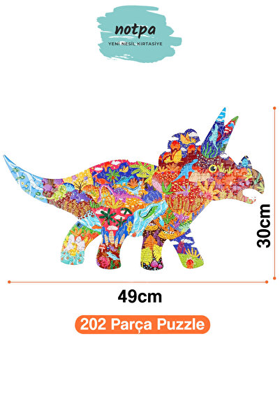 kutuTR Dinosaur Series Vip Puzzle - Notpa Color, Wooden Box, 3 202 Pieces, Ages +5 and Adults