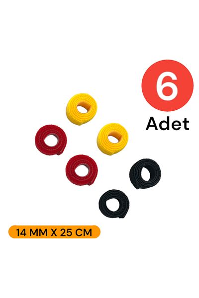 Tek-İş 14 مللي متر × 25 سنتيمتر منظم الكابلات رباط للكابل شريط فيلكرو تفكيك التوصيل استخدام 6 قطع