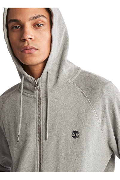 Timberland Men's Gray Hooded Sweatshirt - Tb0A2F6Y0521_Loopback Full Zip Hood