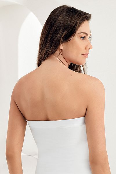 Şahinler Women's White Strapless Bodysuit Mb212-By