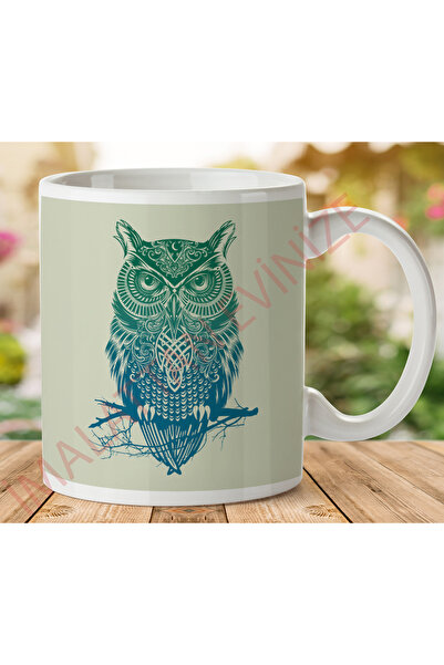 ART HEDİYE كوب بطبعة على الوجهين على شكل بومة