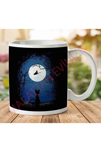 ART HEDİYE 1-747 Airmail Kikis Delivery Service Moon Silhouette Two Sided Pri...