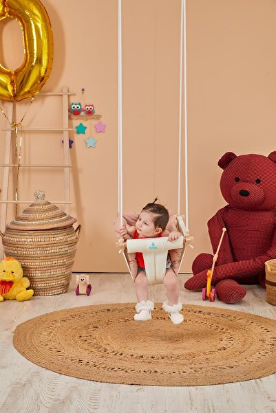 Svava Lüks Ahşap Bebek Salıncak, Tavana Asılan Çocuk Salıncağı