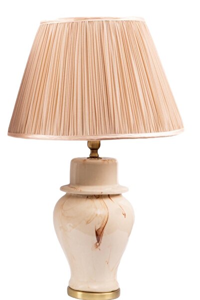 Maléna Home Design Kahve & Krem Mermer Desen Abajur