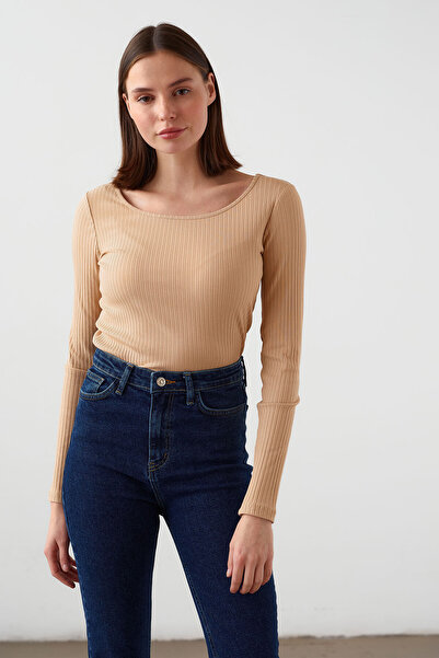 urban focus Balerin Yaka Uzun Kol Basıc Body