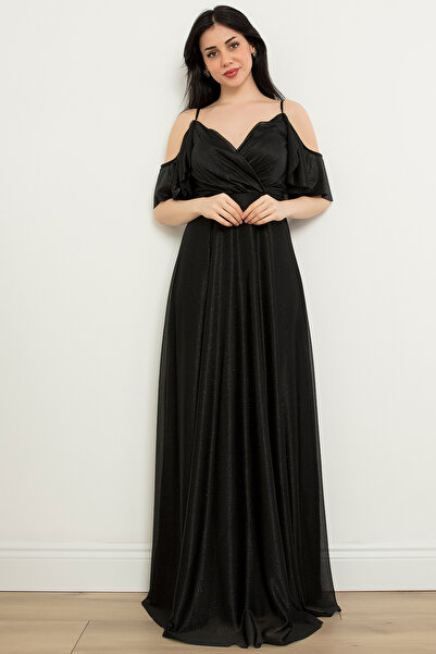 PULLIMM SİMLİ ASKILI UZUN ELBİSE 13425