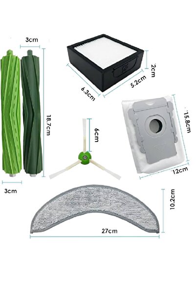 LİN GRUP iRobot Roomba Combo J7+ - Συμβατή ανταλλακτική σφουγγαρίστρα, φίλτρο Hepa και σακούλα σκόνης με βούρτσα