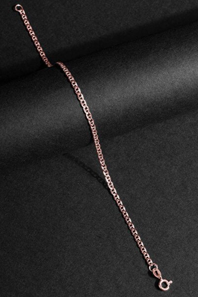 Takıdepo Barlı Model Gümüş 2,35mm Genişlik Bileklik - Rose Rengi