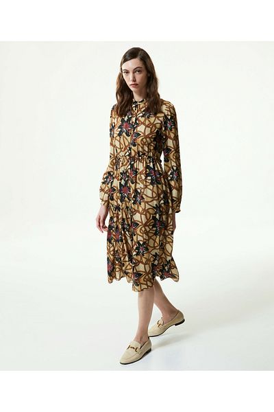 Machka Gemustertes Midi-Hemdkleid