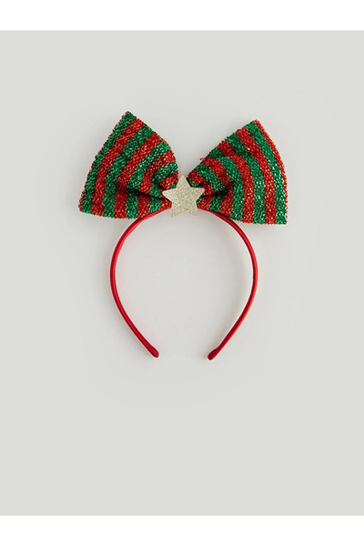 Generic Brand Coroană cu funde multicolore cu tematică de Crăciun și ornament...