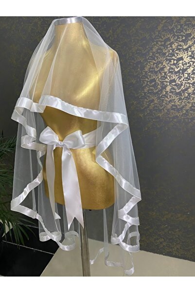 ecrin tuhafiye hobi Beyaz Gelin Duvak Kuşak Set Kına Gecesi Düğün Nikah