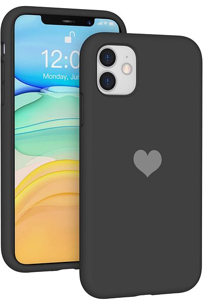 GAGA ELEKTRONİK Heart Logo Velvet Shockproof Case for iPhone 11