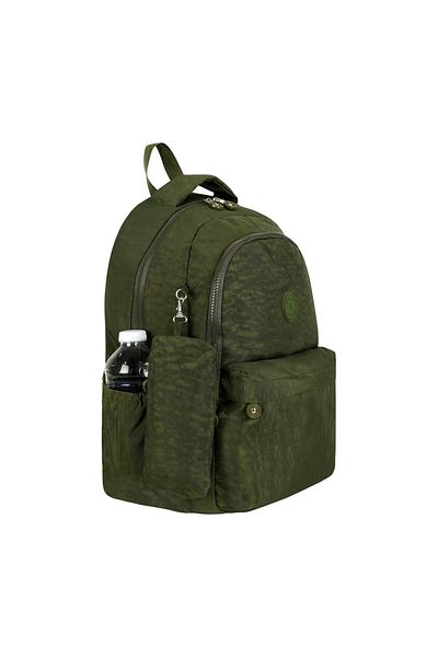 MUBO Original Water-Resistant Crinkle Fabric Large Size Unisex School Bag with Water Bottle Compartment (Daily, College)