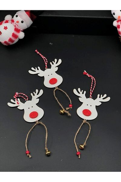 Masalsı Concept Most Cute Christmas Pine Tree Ornament Wooden 3 Pieces