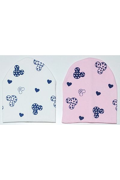 neocotton Double Layer Cotton Mini Printed 2-Piece Combed Cotton Baby Kids Beanie