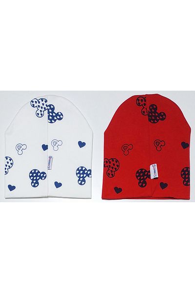 neocotton Double Layer Cotton Mini Printed 2-Piece Combed Cotton Baby Kids Beanie
