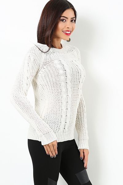 AVORWE Crew Neck Hair Braided Women's Knitwear Sweater