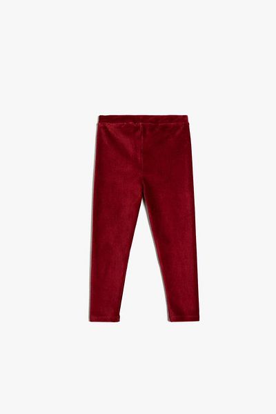 Koton Mädchen Baby Basic Leggings aus Samt mit Taschendetail und elastischem Bund 4WMG40154AK