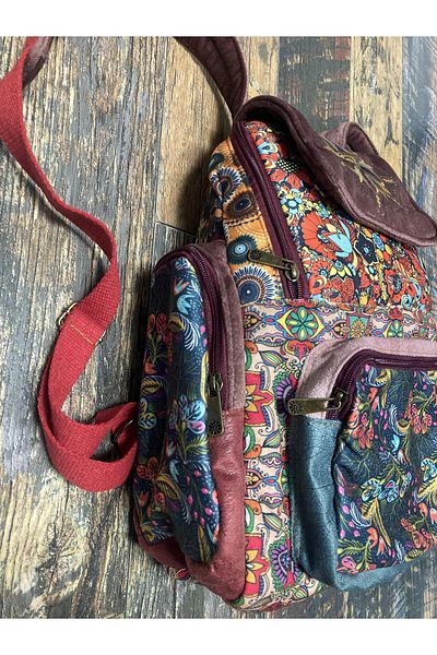 Street Bag Σχεδιασμός Patchwork Ethnic Αυθεντικό σακίδιο πλάτης Καθημερινή χρήση ταξιδιού