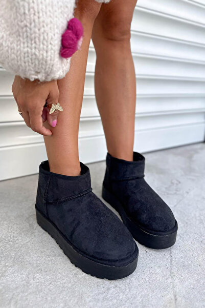 shopcolic 046 CI KALIN TABAN Kadın Bot Içi Tüylü DüzTaban