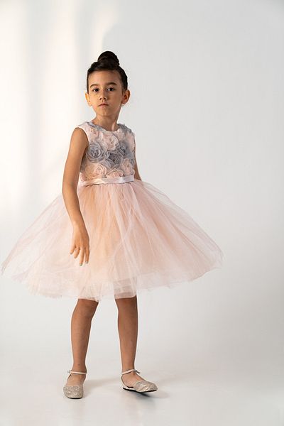 DFN Βραδινό φόρεμα με διπλό ροζ tutu