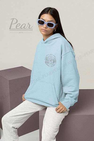 Pear Wear Hanorac supradimensionat cu glugă cu 3 fire de damă Lost Printed