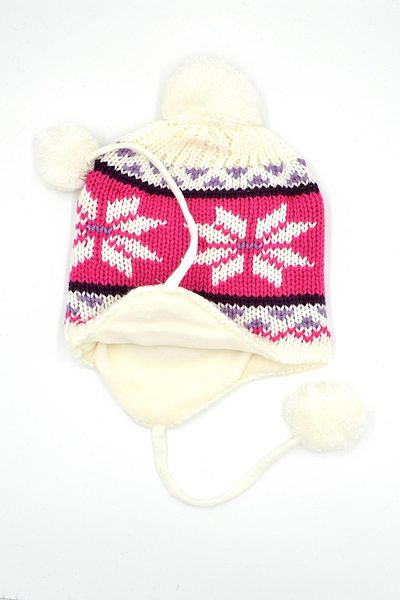 toptanhanem Soft Fur Pompom Eared Beanie - Cute Winter Accessory for Girls 3-5 Years Old