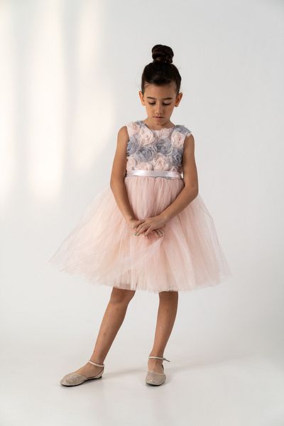 DFN Βραδινό φόρεμα με διπλό ροζ tutu