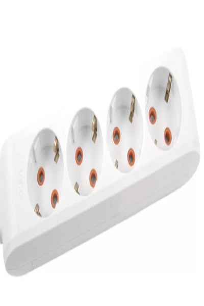 VİKO 90113400 Dörtlü Topraklı Priz Klemensli Çocuk Korumalı