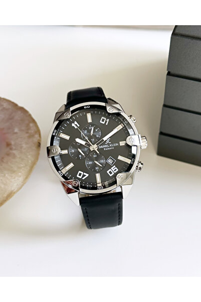 Daniel Klein Siyah Deri Kordon Erkek Kol Saati