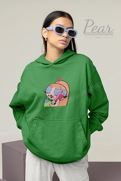 Pear Wear Γυναικεία φούτερ με κουκούλα με κουκούλα με 3 νήματα Powerpuff Girls Blossom