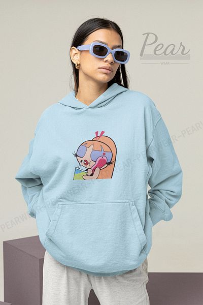 Pear Wear Γυναικείο φούτερ με κουκούλα με κουκούλα Powerpuff Girls με 3 νήματα ράστερ