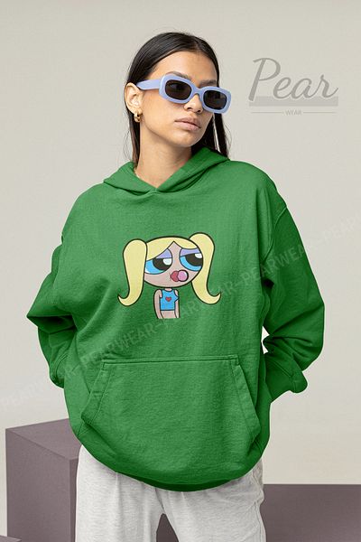 Pear Wear Γυναικείο φούτερ με κουκούλα με κουκούλα Powerpuff με στάμπα 3 νημάτων για κορίτσια