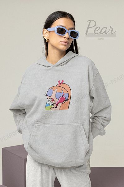 Pear Wear Γυναικεία φούτερ με κουκούλα με κουκούλα με 3 νήματα Powerpuff Girls Blossom