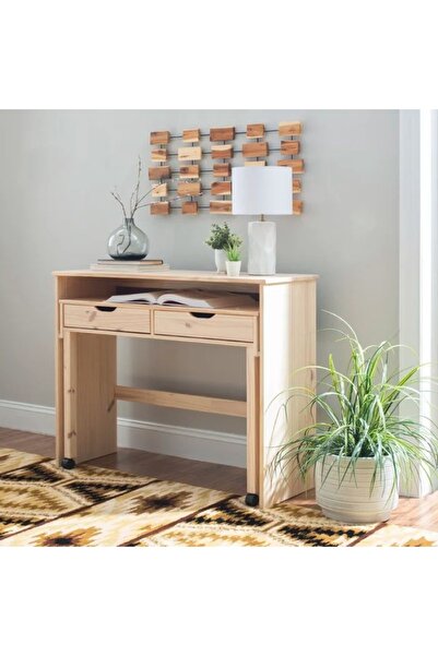 ŞafakMobilya Ahşap tekerlekli çok amaçlı çalışma masası, dresuar