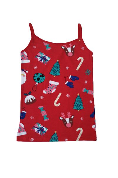 elmas kids Girl's Red New Year Themed Thin Strap Athlete Boxer Set