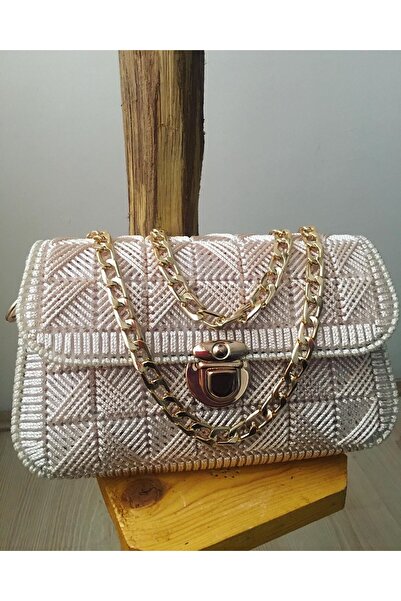 Moda Biçer Kanvas çanta makrome ip işleme çanta