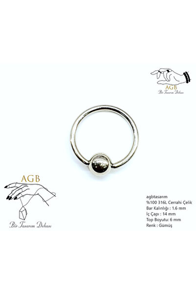 agbtasarım %100 Cerrahi Çelik "helix, Orbital, Daith, Rook, Lobe " Kulak, Kık...