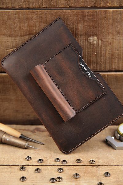 New Coast Leather 1900's Ръчно изработен калъф за тефтер A6 от естествена кожа
